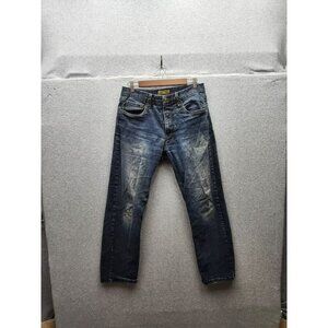 Urban Star Mens Jeans Wear 32x30 Blue Denim Straight Leg 98% Cotton 2% Spandex